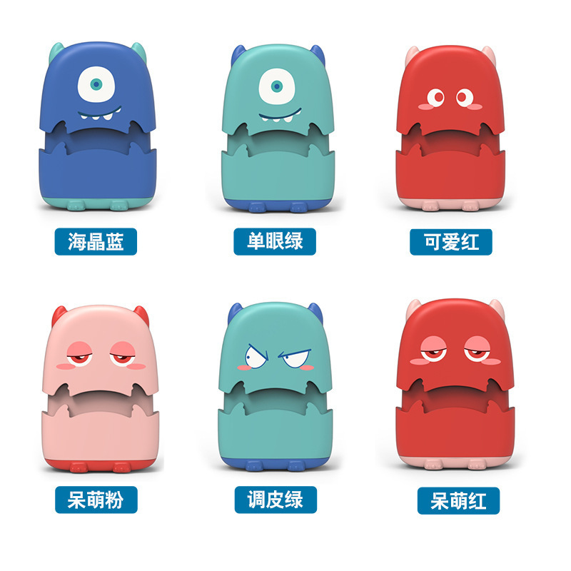 kids toy stamp cute monster clothing cartoon name stamp self inking custom stamps