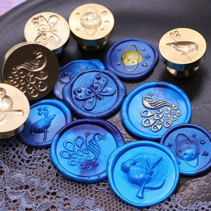 3d Relief Wax Seal Round Oval Shaped Seal Head Cute Animals Diy Embossed