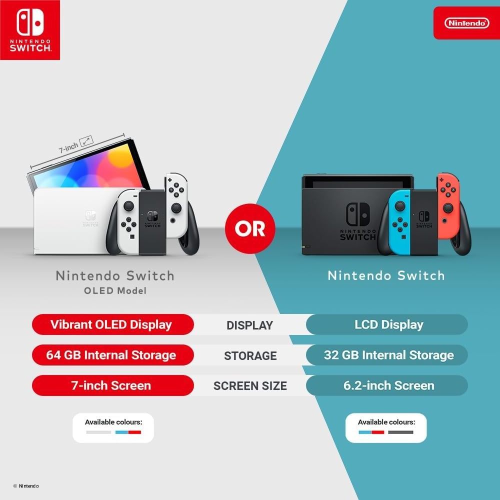 Nintendo Switch OLED Model Neon Blue Neon Red