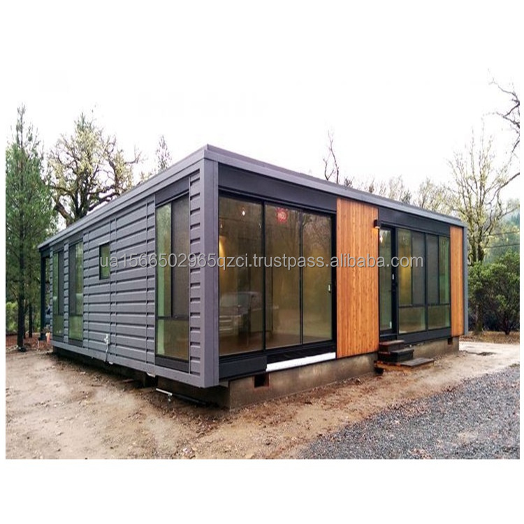 Prefab modular Steel 40 Ft Flat Pack Shipping Container Two Bedroom Prefab Container House