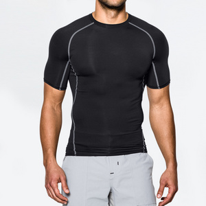 custom quality design spandex compression fitness training wear basketball sport running shirt