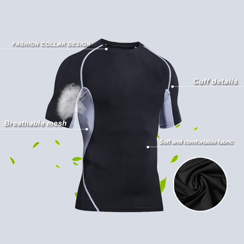 custom quality design spandex compression fitness training wear basketball sport running shirt