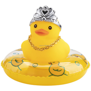 Rubber Duck Car Ornaments 2Pcs Yellow Duck Car Dashboard Decoration with Mini Hat