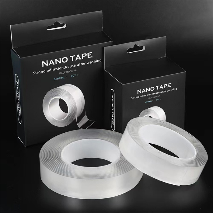 Amazon same model Reusable Nano Adhesive Tape Double-Sided Traceless Washable Gel Tape Anti-Slip