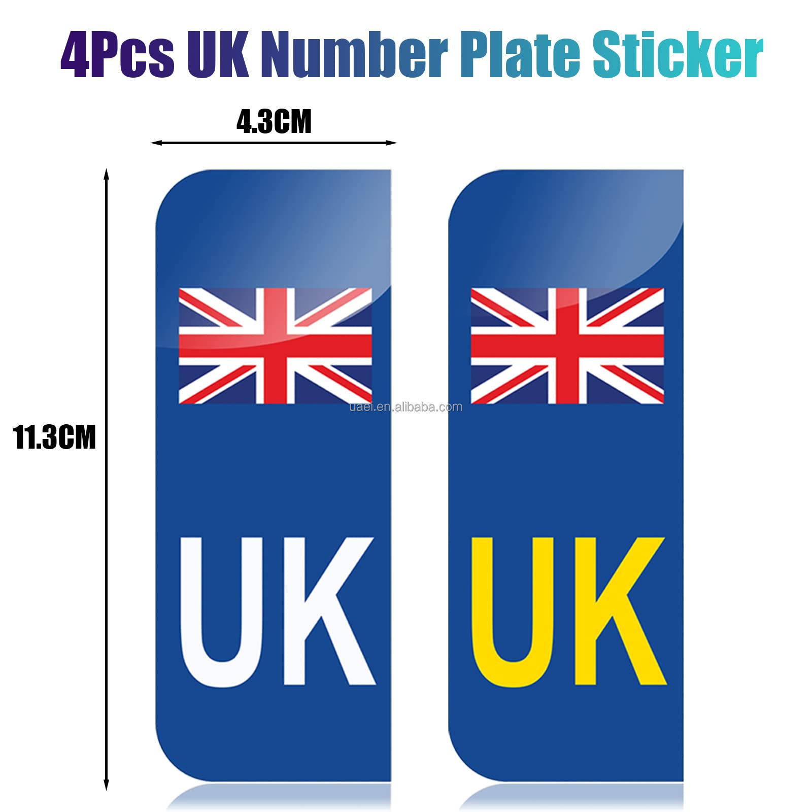 UK Flag Reg Plate Self-Adhesive Vinyl Van Lorry United Kingdom not EU Fits all standard sized number plates