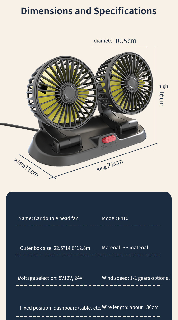 12 volt Portable Car Seat Fan Headrest 360 Degree Rotatable Backseat Car Fan 12V Car Cooling Air Fan for SUV, RV, Vehicles