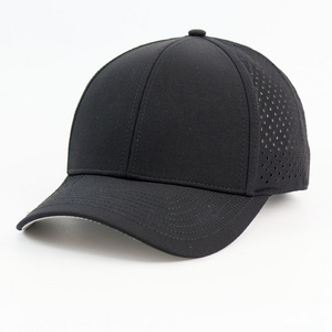 Sport Dad Waterproof Laser Cut Hole Perforated Gorros Impermeable 6 Panel Curved Brim Snapback Hats For Men