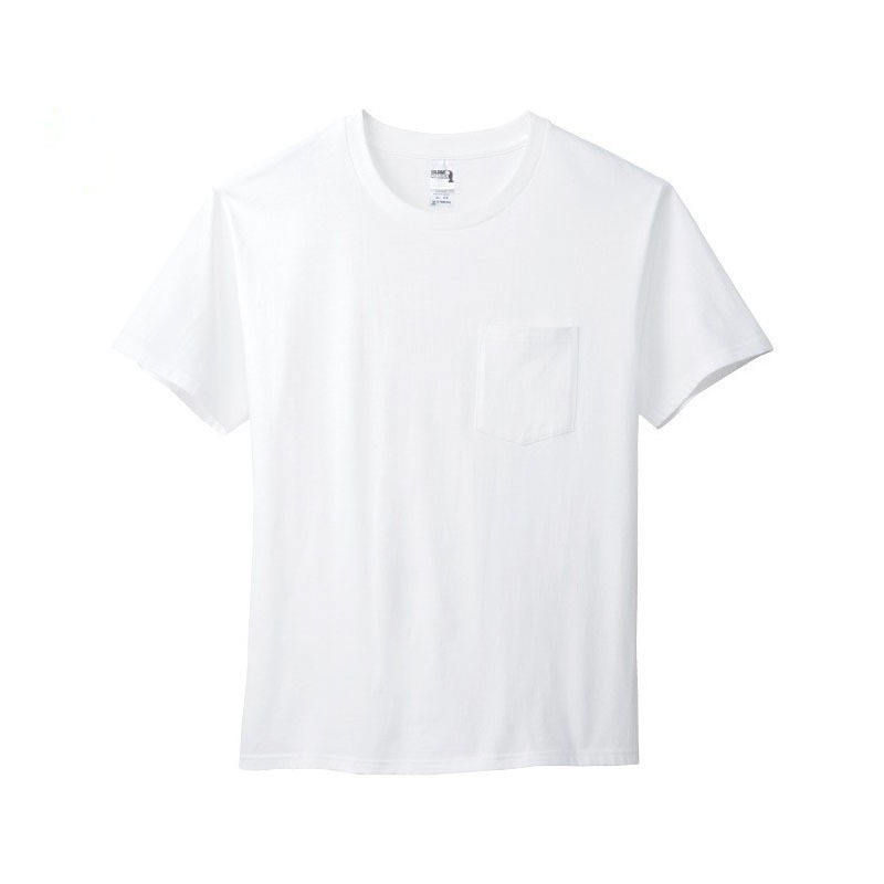 CT0008 Custom DTG Drop Shoulder Boys Cotton Soild White t-shirts Pour Hommes Plain Blank Men T Shirt With Front Pocket