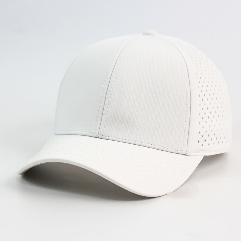 Sport Dad Waterproof Laser Cut Hole Perforated Gorros Impermeable 6 Panel Curved Brim Snapback Hats For Men