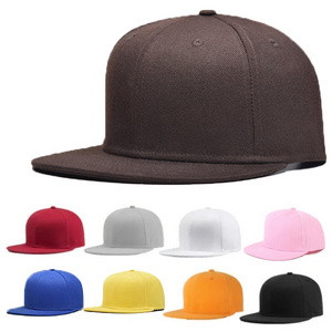 HS0001 flat edge brim custom logo adjustable gorras fitted plain blank basketball hats high deep crown 6 panel snapback hat cap