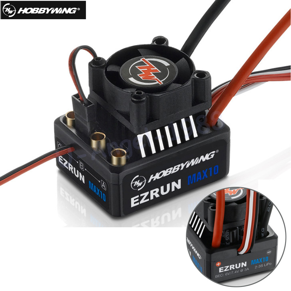 Hobbywing EZRUN MAX10 60A Waterproof Brushless ESC +3652 G2 KV5400/4000/3300 Motor for 1/10 RC Car