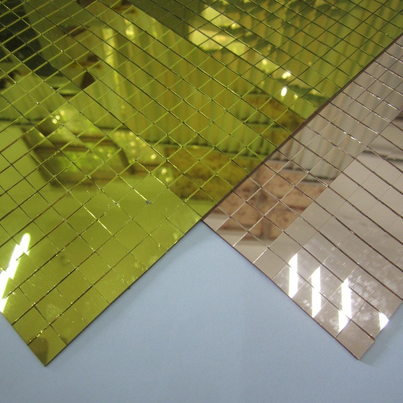 Self-adhesive gold mirror glass mosaic gold mosaic tile for craft kit