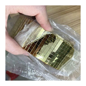 5mm mini self-adhesive glass mirror peel and stick golden decorative mirror sticker