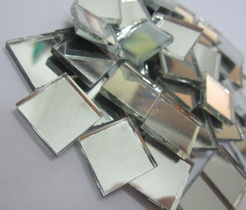 4mm thickness small mirrors for crafts mirror tiles glass mosaic glass mirror craft tiles