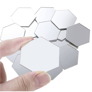 Hexagon Mirror Wall Sticker Removable Acrylic Mirror Plastic Self Adhesive Tiles Acrylic Mirror Wall Decor