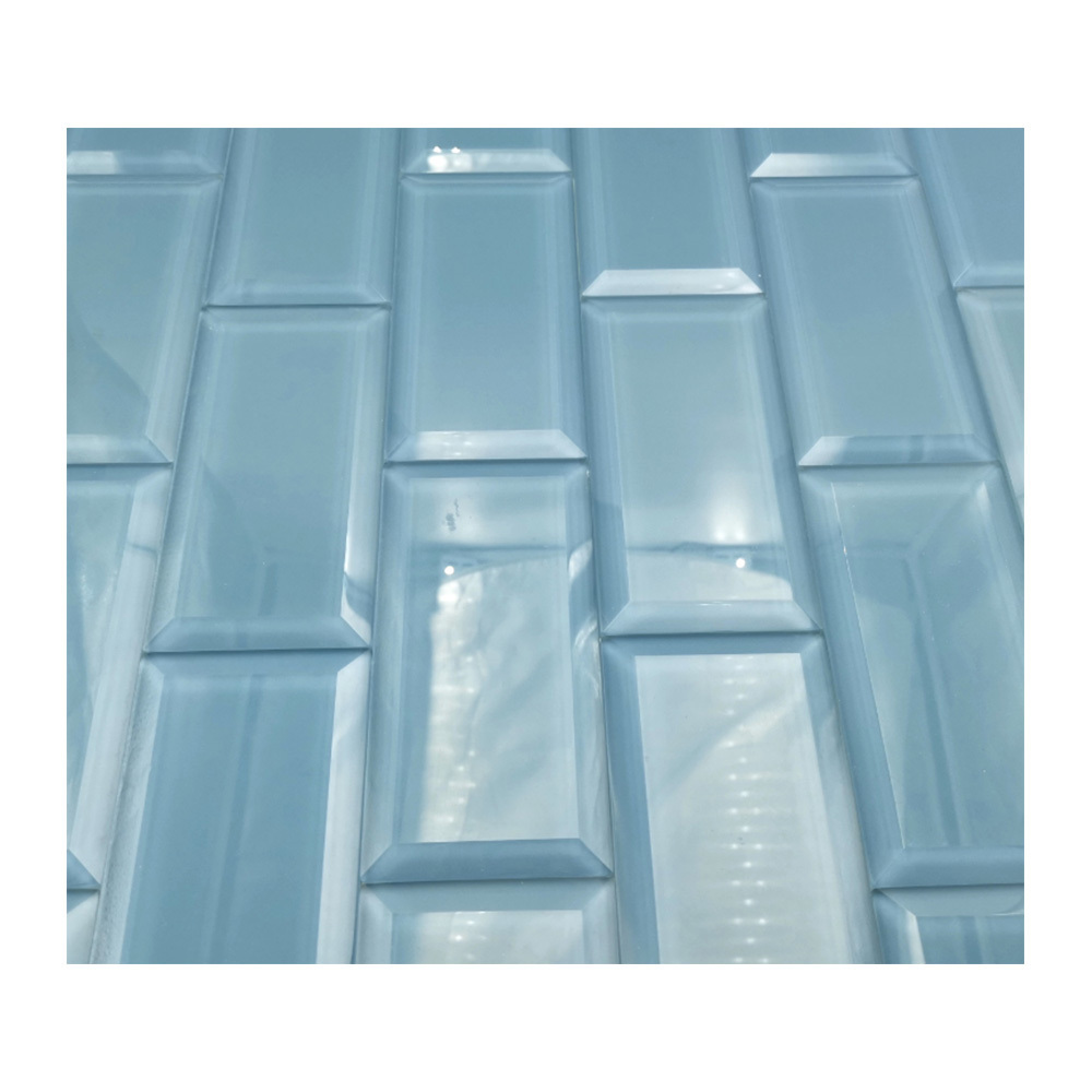 beveled mosaic tile subway glass wall tile for kitchen back splash bathroom