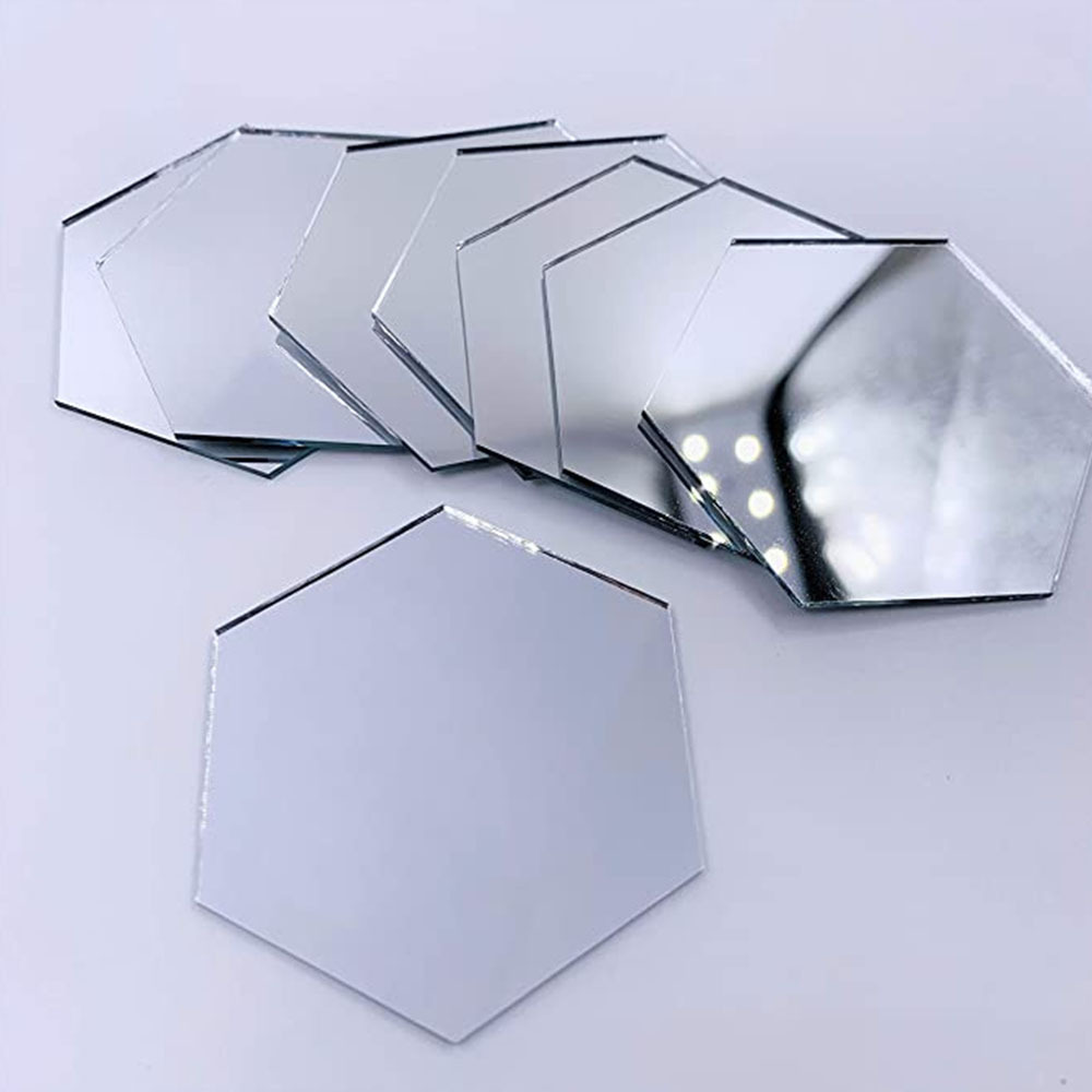 Hexagon Mirror Wall Sticker Removable Acrylic Mirror Plastic Self Adhesive Tiles Acrylic Mirror Wall Decor