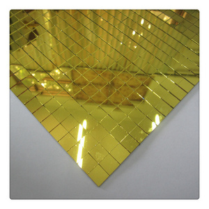 Self-adhesive gold mirror glass mosaic gold mosaic tile for craft kit