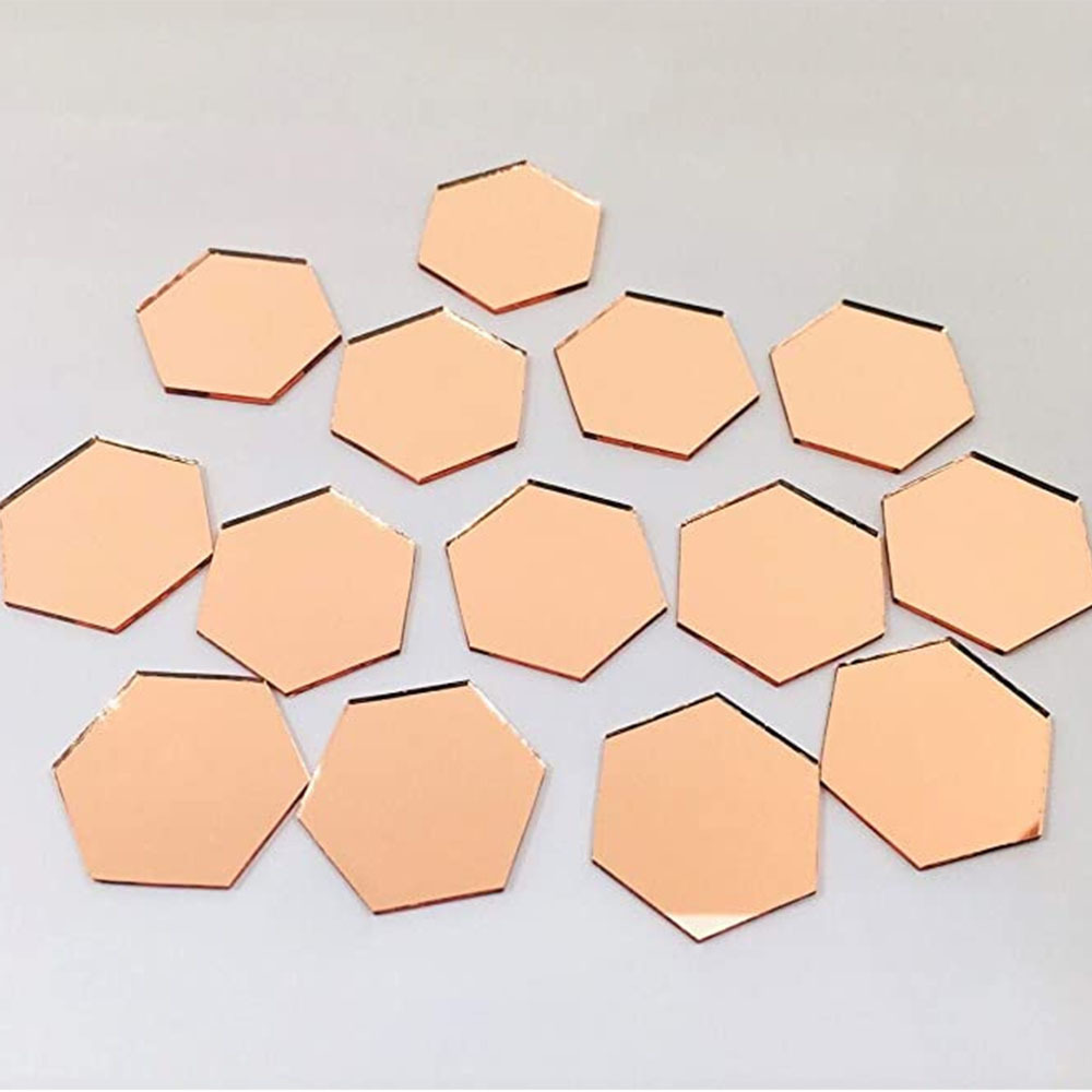 Hexagon Mirror Wall Sticker Removable Acrylic Mirror Plastic Self Adhesive Tiles Acrylic Mirror Wall Decor