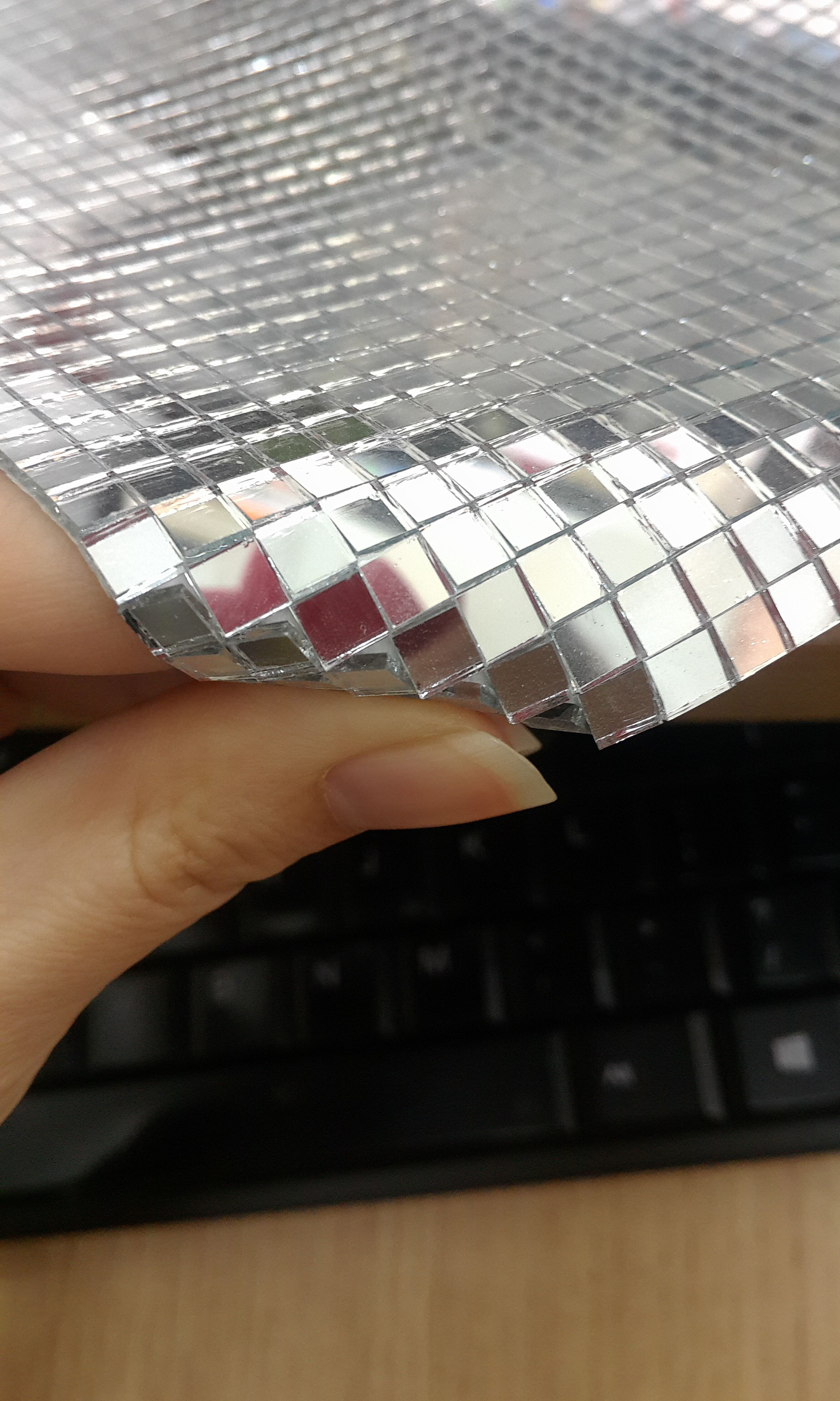 5mm mini self-adhesive glass mirror peel and stick tile mirror mosaic