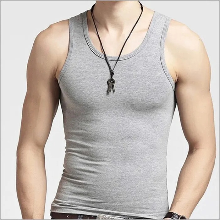 Wholesale custom men cotton white seamless fitness bodybuilding undershirt training string singlet gym tank tops vest for men