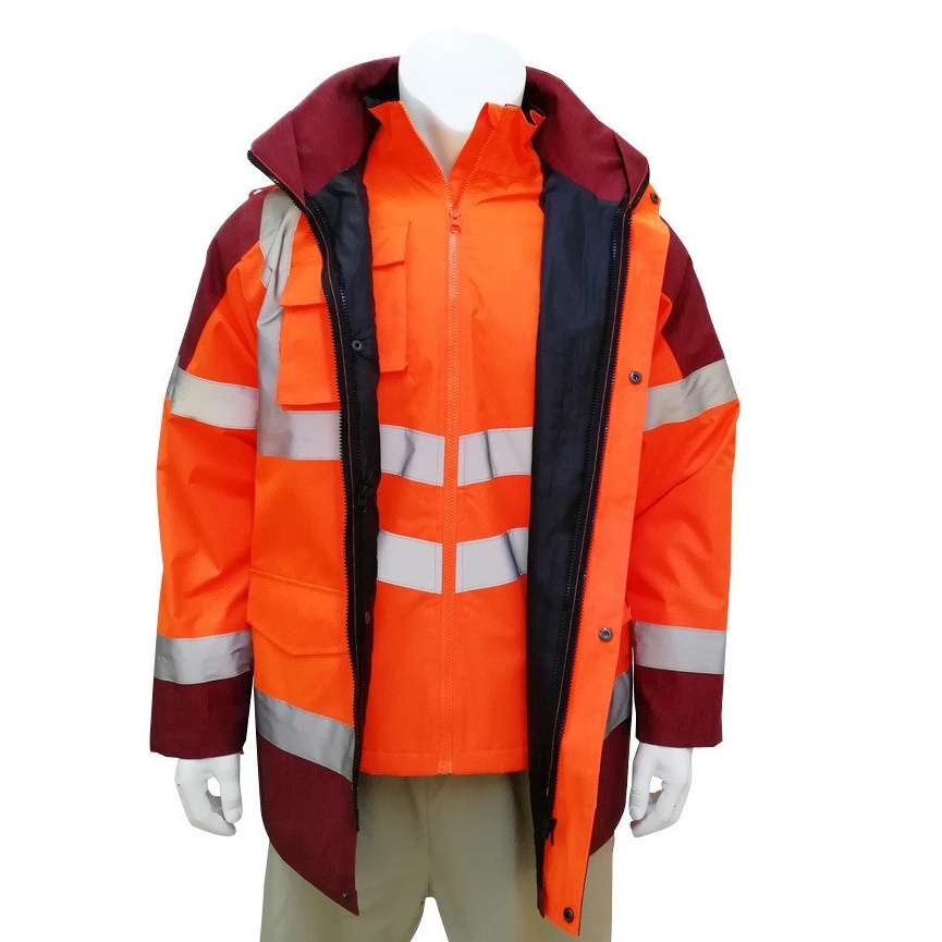 Men's Safety Work Clothes Reflective Workwear Jackets for Winter Outerwear