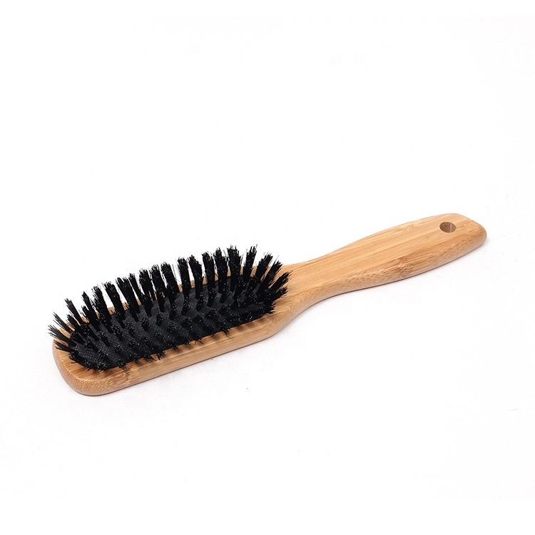 BA-6108  Healthy And Beauty 100% Pure 360 Boar Bristle Bamboo Wooden Lady Wave Hair Brush