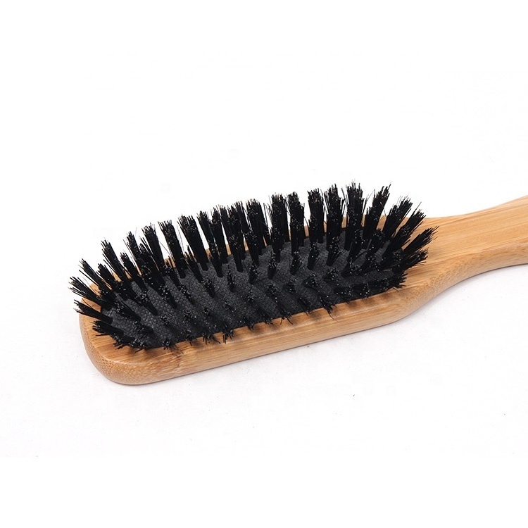 BA-6108  Healthy And Beauty 100% Pure 360 Boar Bristle Bamboo Wooden Lady Wave Hair Brush