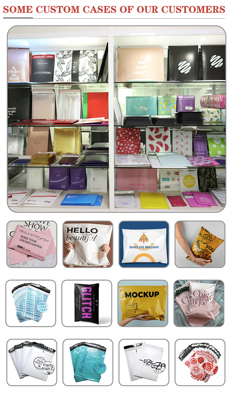 OEM Stock Eco-friendly Customize Black Pink Mailer Strong Adhesive Air Bags Packing Mailing Tear Proof Bubble Padded Envelopes