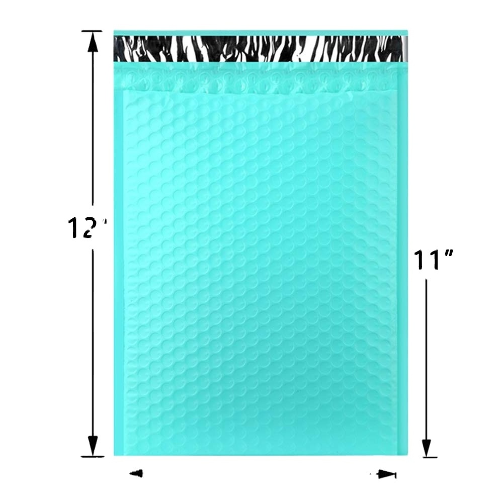 OEM Eco-friendly Recycle Custom Size 6x10 Inches Teal Green Poly Bubble Mailers Free Sample Self Seal Gray Padded Envelopes Warp