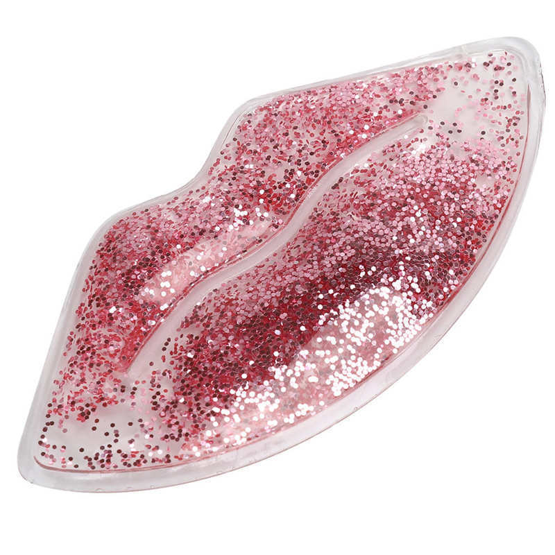 Custom Private Logo Hot Cold Lip Ice Pack Color Reusable  Lip Gel Liquid Lip Shape Ice Pack