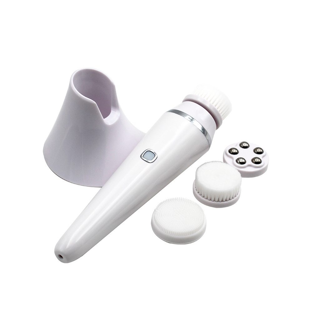 4 In 1 Spin Exfoliating Facial Cleansing Brush Multi-functional Electric Pore Cleaning Spinning Deep Face Facial Cleaning Brush