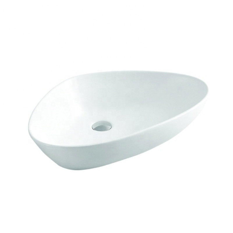 UBEST hot sale modern wholesale ceramic sanitary ware triangular matte black counter top bathroom vanities sink basin