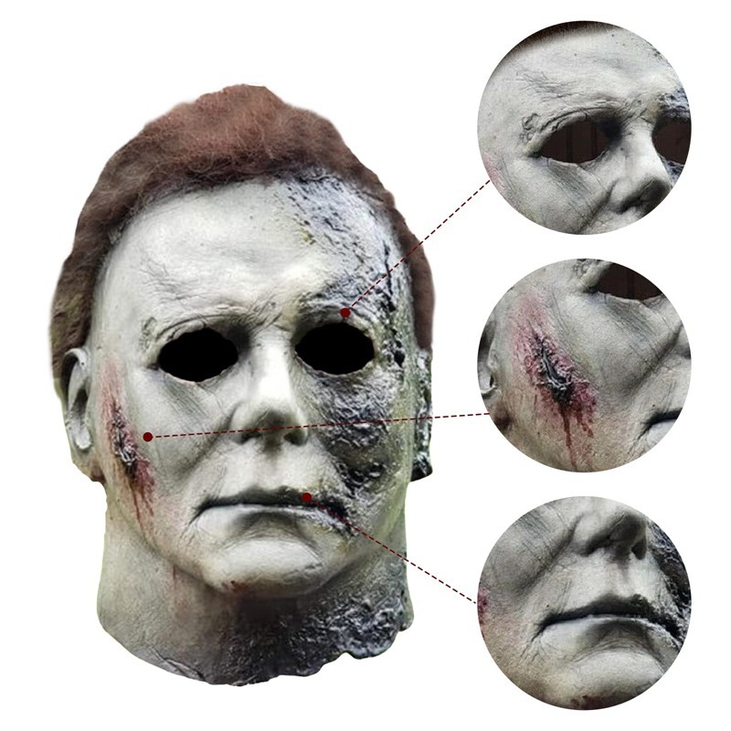 Horrible Halloween Horror Mask Full Face Grimace Scary Movie Peripheral Role Props LED Masks