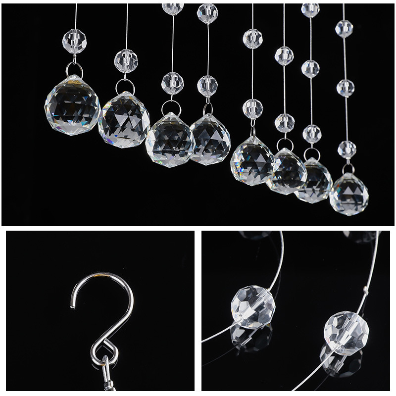 Wholesale 1m 2m 3m wedding ceiling decoration DIY Crystal Beads hanging string crystal beaded curtain