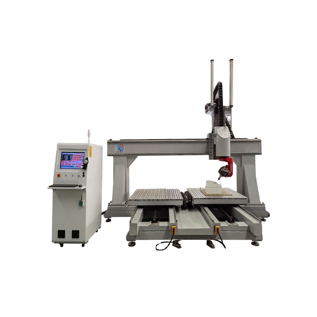 UBO 1212 240 degree swing head 5 axis Demas heads 3d eps plaster foam wood CNC router engraving carving on sale