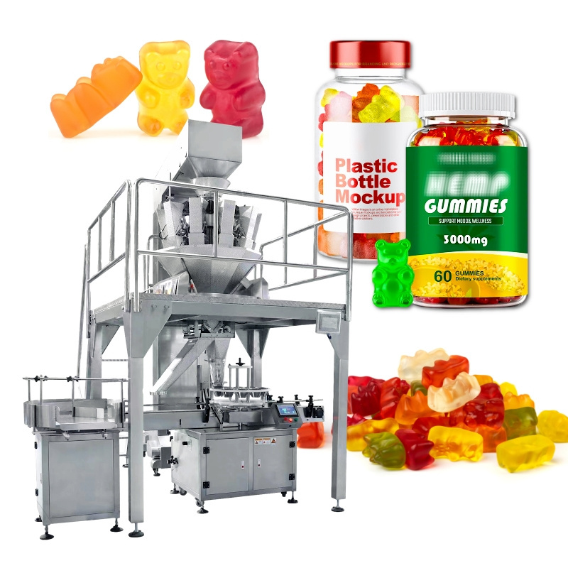 High speed automatic zipper bag premade doypack gummy bear candy counting filling packing packaging machine