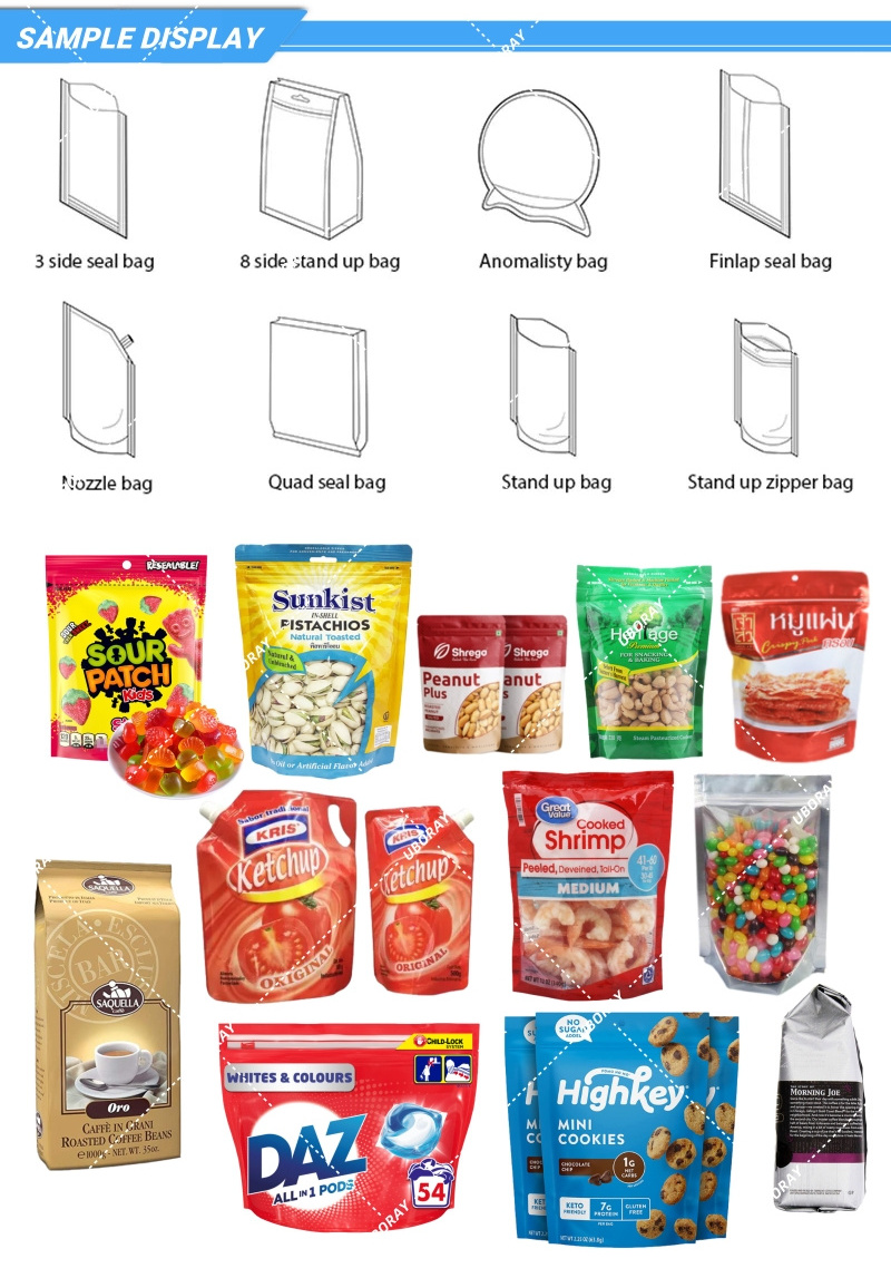 High speed automatic zipper bag premade doypack gummy bear candy counting filling packing packaging machine