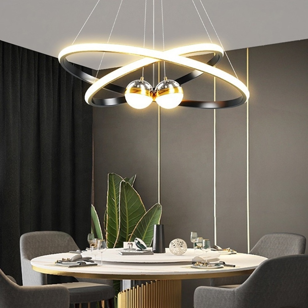 3 Rings Nordic Modern Metal Led Pendant Light Dining Room Chandelier And Hanging Lamps