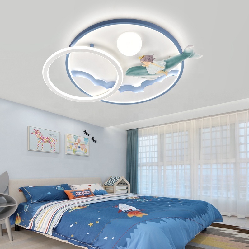 White Blue Pink Tri-Color 72W Children Led Ceiling Light For Kids Room Lamp