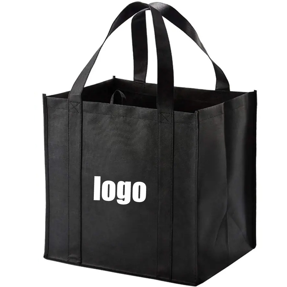 Custom Logo Multi Color Recycled Shopping Bags with Handles Grocery Fabric Tote Bag Merchandise Heavy Duty