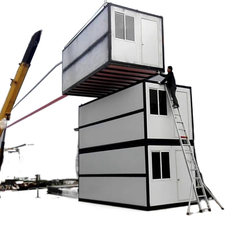 20ft Steel Structures Folding Living Prefab Modular Homes Stackable Foldable Container House