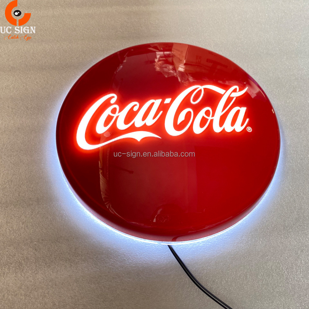 custom signs wall mounted round shape aluminum frame Illuminated led light box