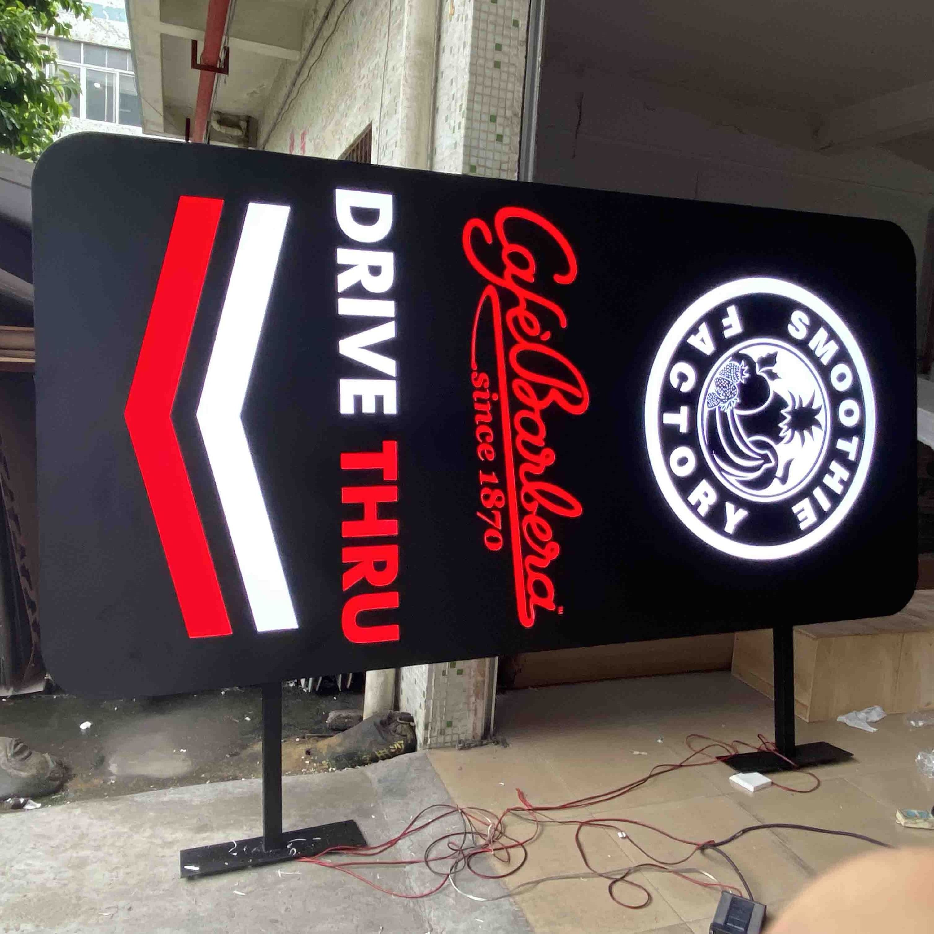 Custom Advertising Light Box Coffee shop sign outdoor Led advertising boards Double Sided acrylic light box