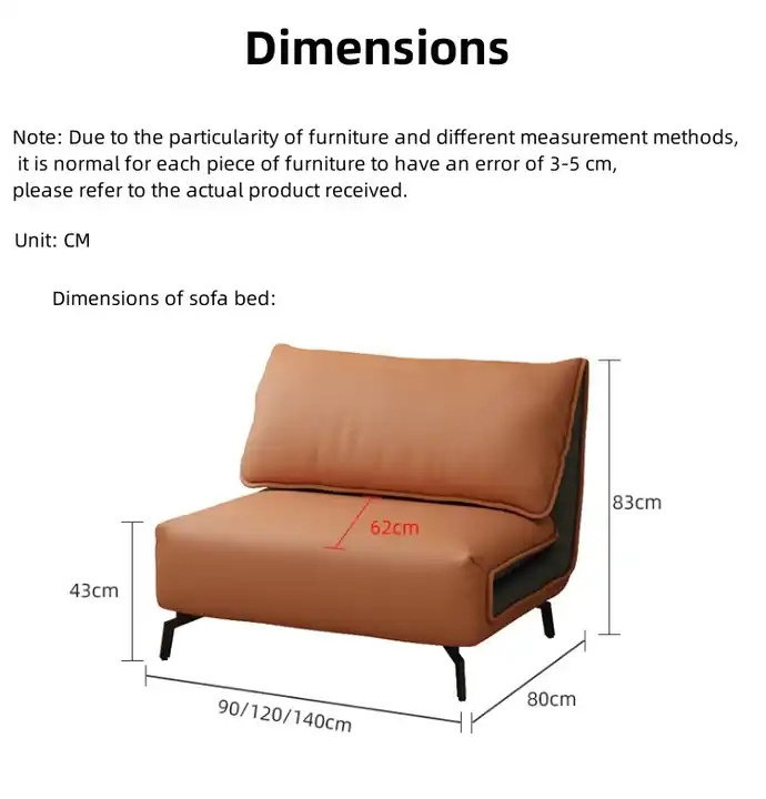 Modern minimalist multifunctional sofa bed, living room adjustable comb bed