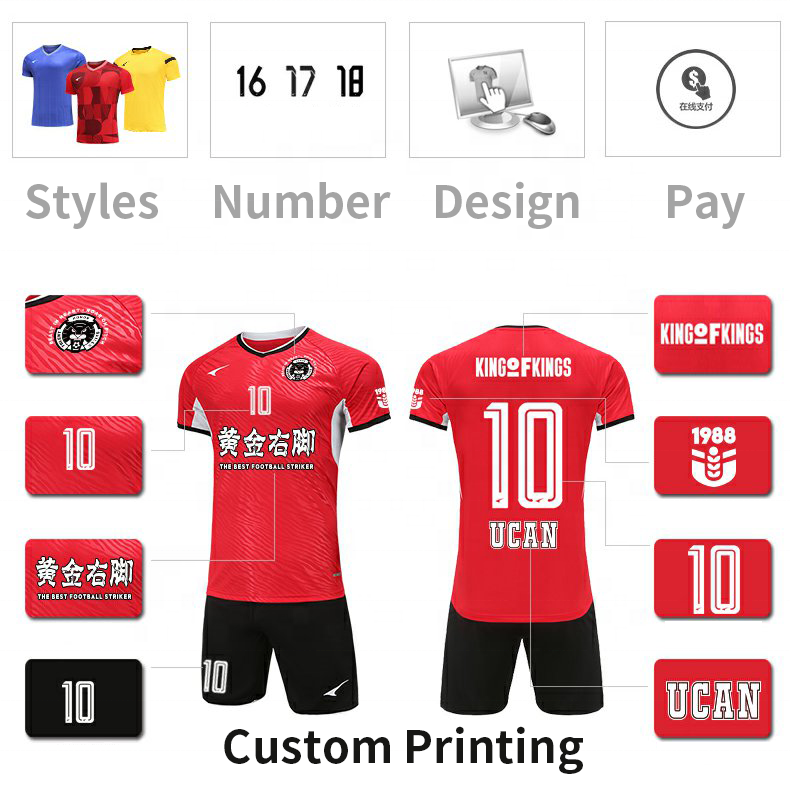 Wholesale Customized Football Wear Soccer Jersey for Football Team Club by Custom Logo Football Uniform