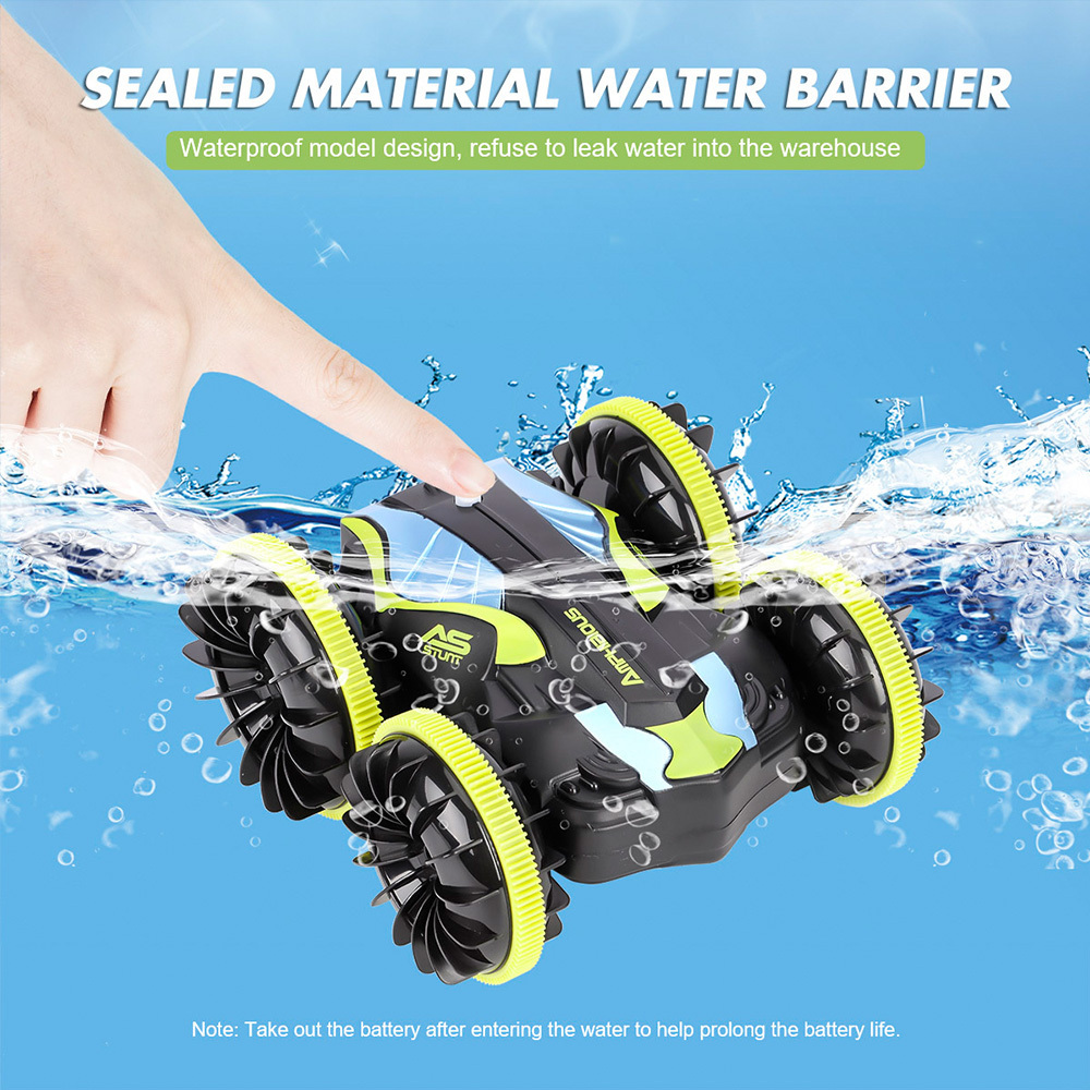 2.4G 6CH Mini Double-Sided Waterproof RC Car 360 Flip Rotate Land and Water 2 in 1 Amphibious RC Stunt Car Toys