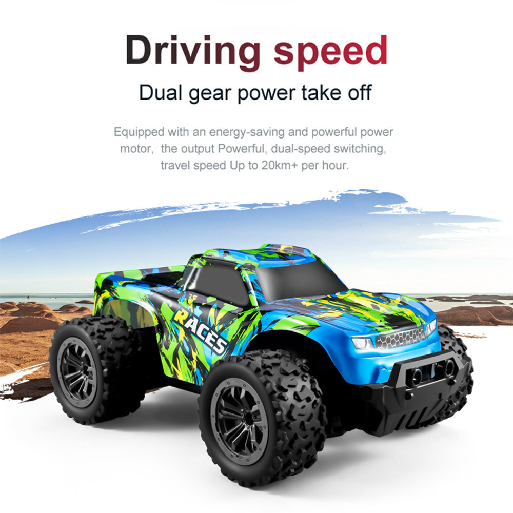 2.4G 1/20 RC Truck Toy Remote Control Car Off-Road Vehicle High Speed Big Tires RC Monster Truck With Light