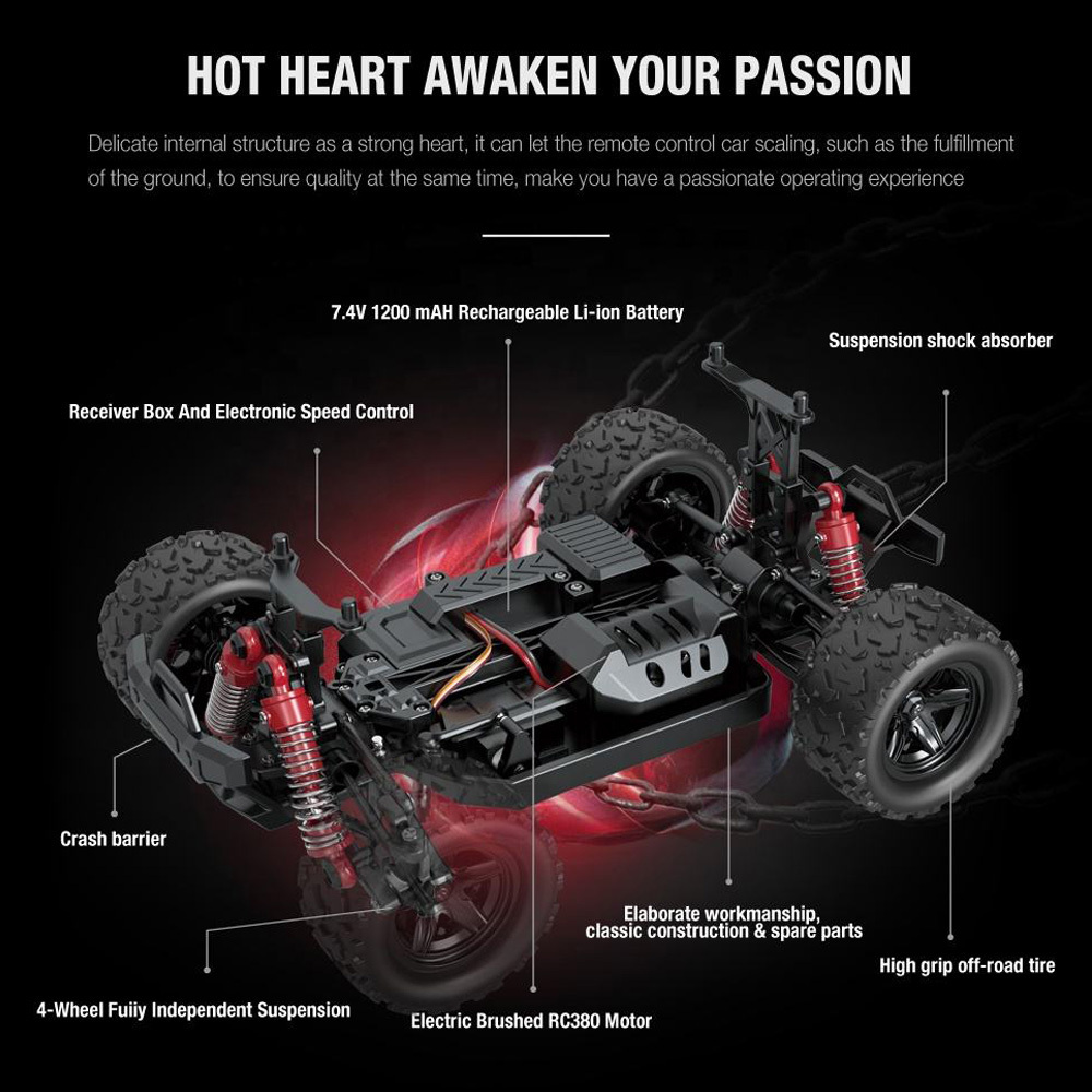 HS18322 1/18 remote control car 4x4 high speed racing monster truck big tires 4wd off road rc car for boys