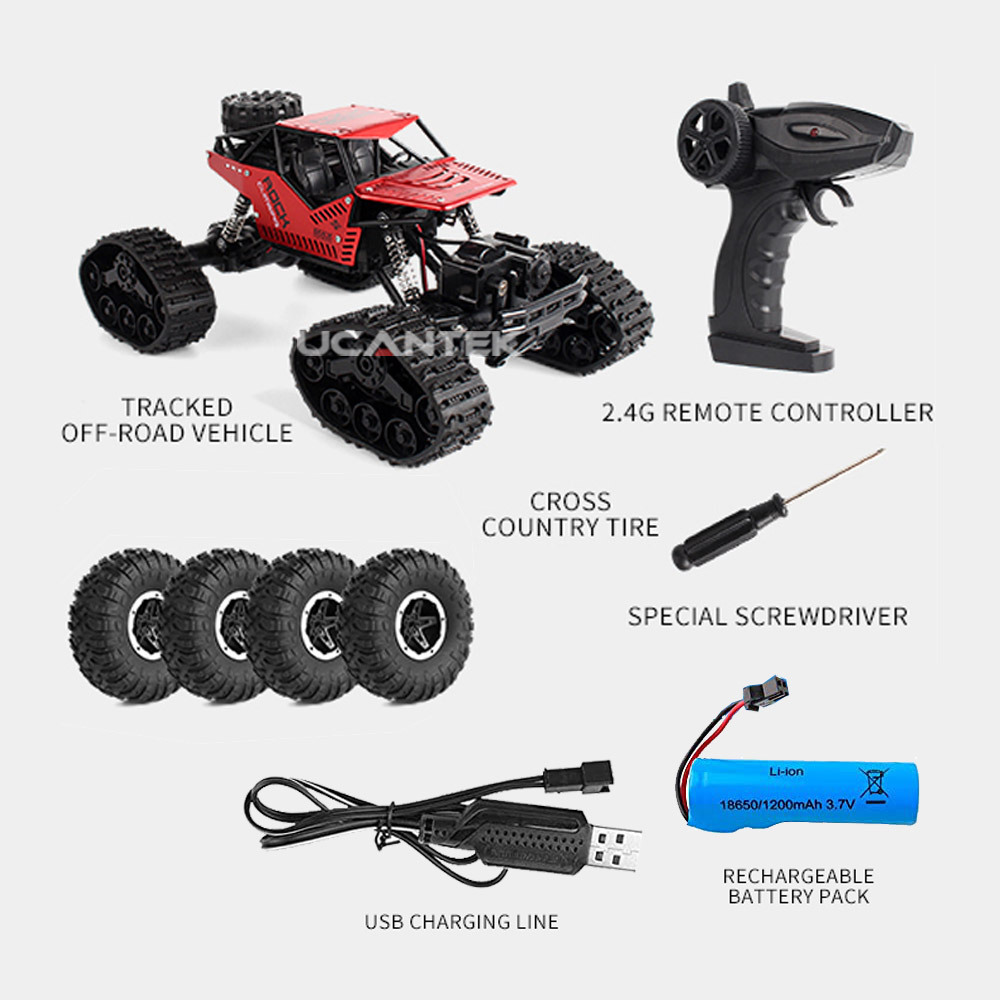 2.4GHz 1/16 All Terrains RC Rock Crawler 4x4 Monster Toy Truck RC Cars Off Road Track Wheel RC Car For Kids